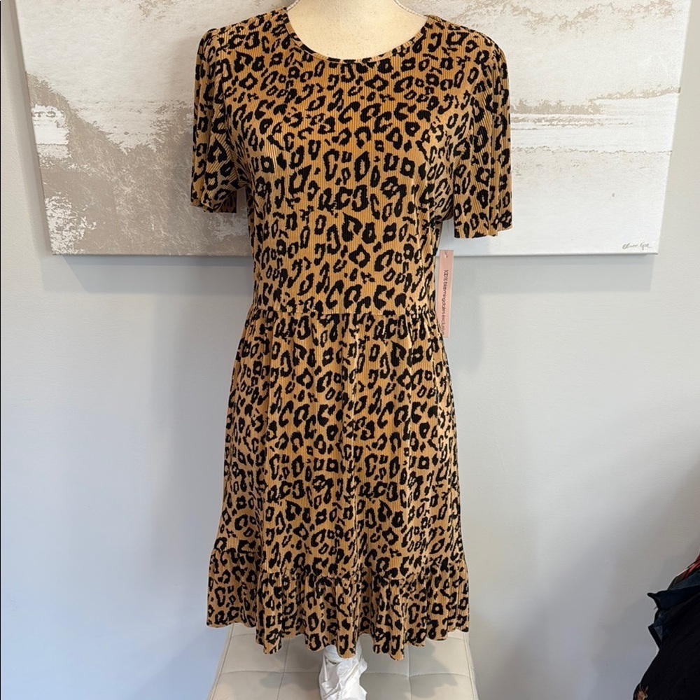 Leopard Print Women's Dress by Aqua Size Medium NWT